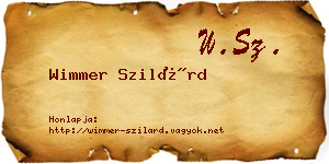 Wimmer Szilárd névjegykártya
